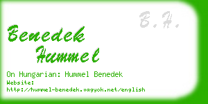 benedek hummel business card